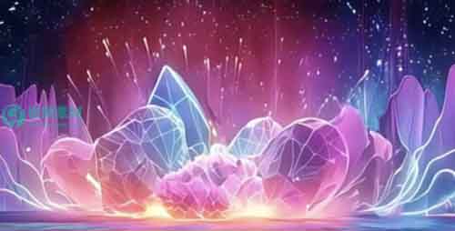 舞美VJ大屏幕舞台LED唯美花粒子光影牡丹蓝色紫色背景视频素材