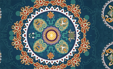 藏族图腾图案舞蹈通用节目led背景视频素材