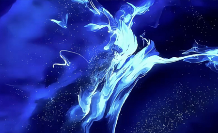 蓝色水波浪海洋海面流动液体抽象LED大屏幕舞台背景视频素材