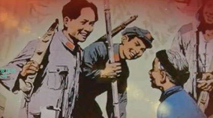 吃水不忘挖井人 红色儿歌配乐成品舞蹈演出LED背景视频素材